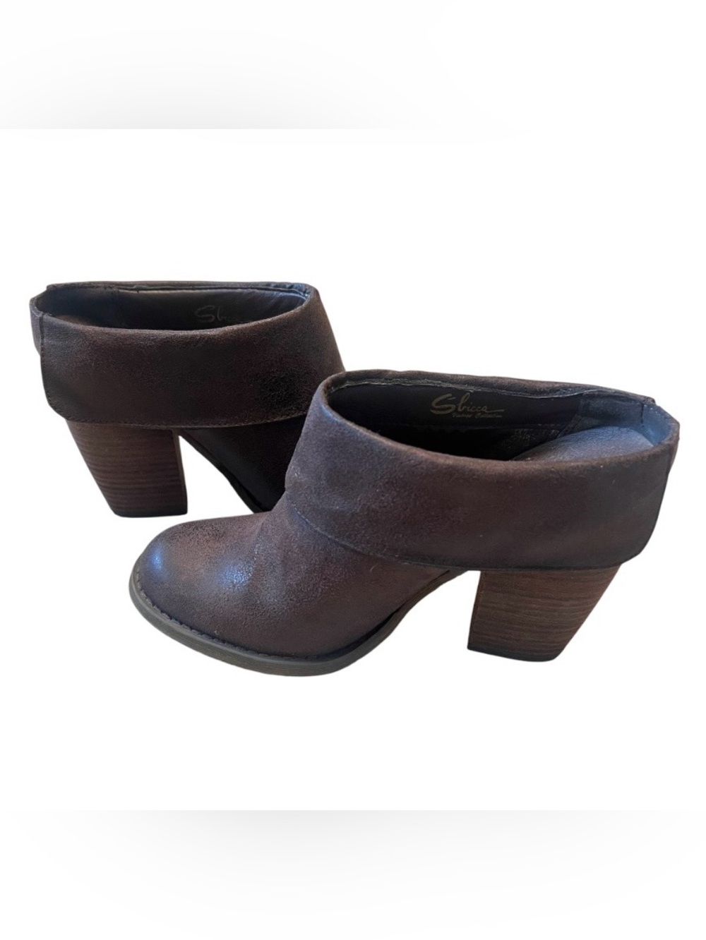 Sbicca Vintage Collection Vitalo Bootie Mule in Brown Sz 7 Like New Boho Cute